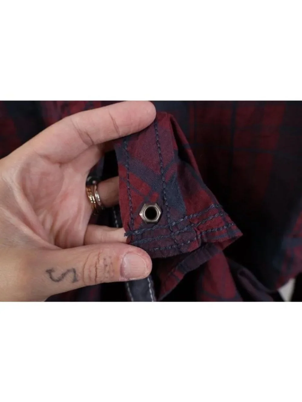 Buckle Black No 48 Mens 2XL Athletic Fit Thick Stitch UFC MMA Button Shirt Plaid